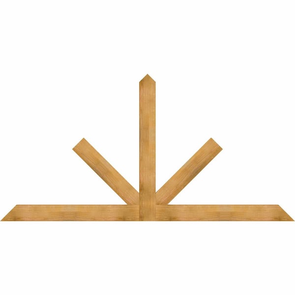Ekena Millwork Saratoga Rough Sawn Timber Gable Bracket, Western Red Cedar, 108"W x 54"H x 2"D x 6"F, 12/12 Pitch GBW108X54X0206SAR00RWR - main